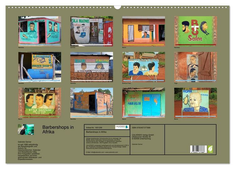 Produktbild: Barbershops in Afrika (Wandkalender 2026 DIN A2 quer), CALVENDO Monatskalender