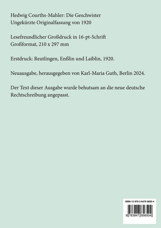 Produktbild: Die Geschwister (Gro&szlig;druck)