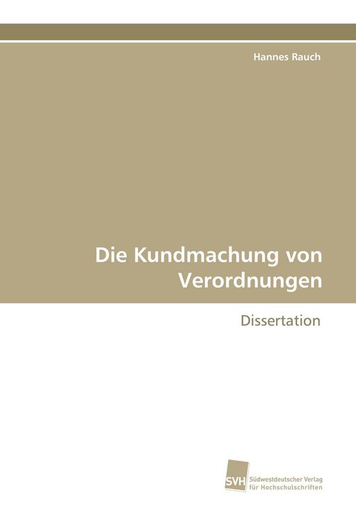 Produktbild: Die Kundmachung von Verordnungen