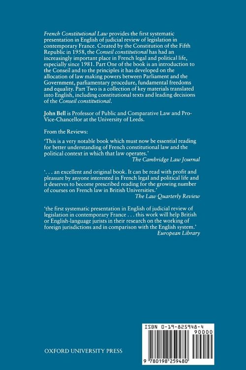 Produktbild: French Constitutional Law