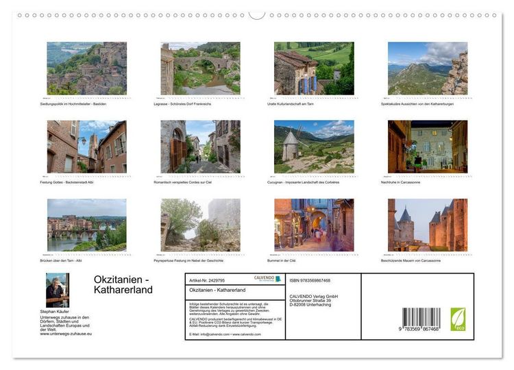 Produktbild: Okzitanien - Katharerland (hochwertiger Premium Wandkalender 2027 DIN A2 quer), Kunstdruck in Hochglanz