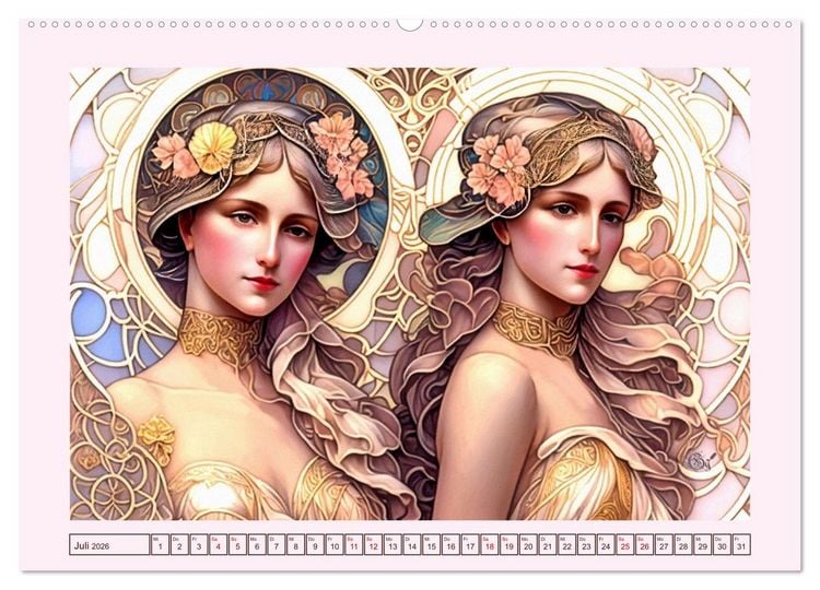 Produktbild: Art Deco Freundinnen (Wandkalender 2026 DIN A2 quer), CALVENDO Monatskalender