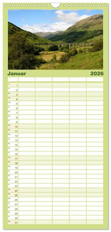 Produktbild: Familienplaner 2026 - Western Highlands - Schottland mit 5 Spalten (Wandkalender, 21 x 45 cm) CALVENDO