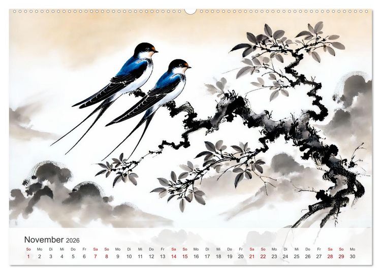 Produktbild: Das Leben der Schwalben - Getragen von Wind und Freiheit (Wandkalender 2026 DIN A2 quer), CALVENDO Monatskalender