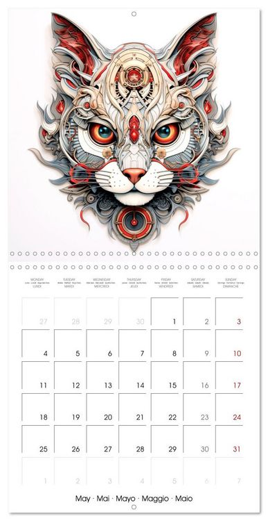 Produktbild: F&eacute;lins Steampunk (Calendrier mural carr&eacute; 2026 30x30 cm) Calendrier double avec une page pour vos prises de notes
