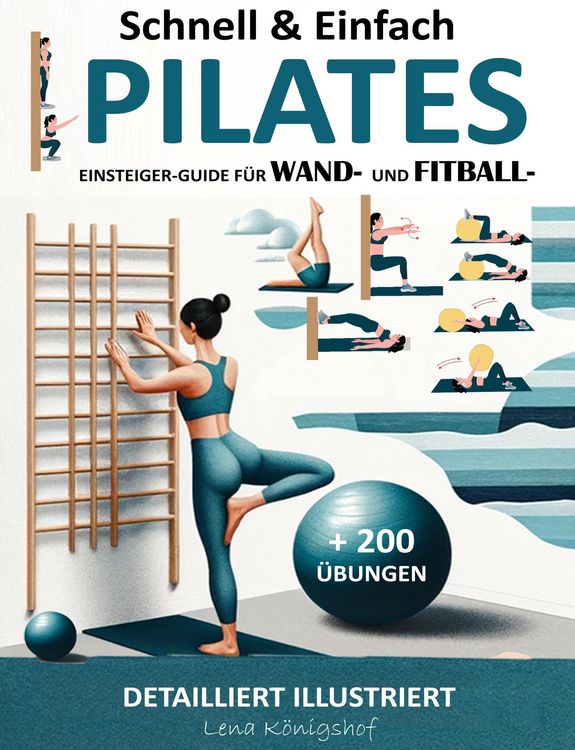 Produktbild: Schnell & Einfach Einsteiger-Guide F&uuml;r Wand- Und Fitball- Pilates | Detailliert Illustriert + 200 &Uuml;bungen (HOME FITNESS, #1)