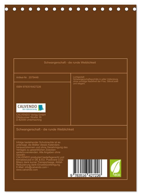 Produktbild: Schwangerschaft - die runde Weiblichkeit (Tischkalender 2026 DIN A5 hoch), CALVENDO Monatskalender