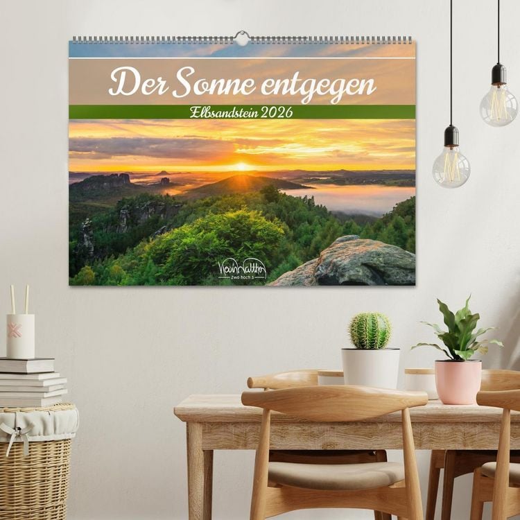 Produktbild: Der Sonne entgegen &ndash; Elbsandstein (Wandkalender 2026 DIN A2 quer), CALVENDO Monatskalender