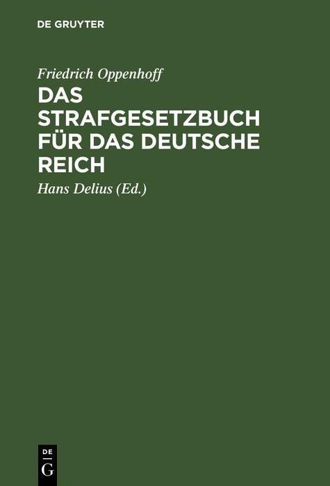 Produktbild: Das Strafgesetzbuch f&uuml;r das Deutsche Reich