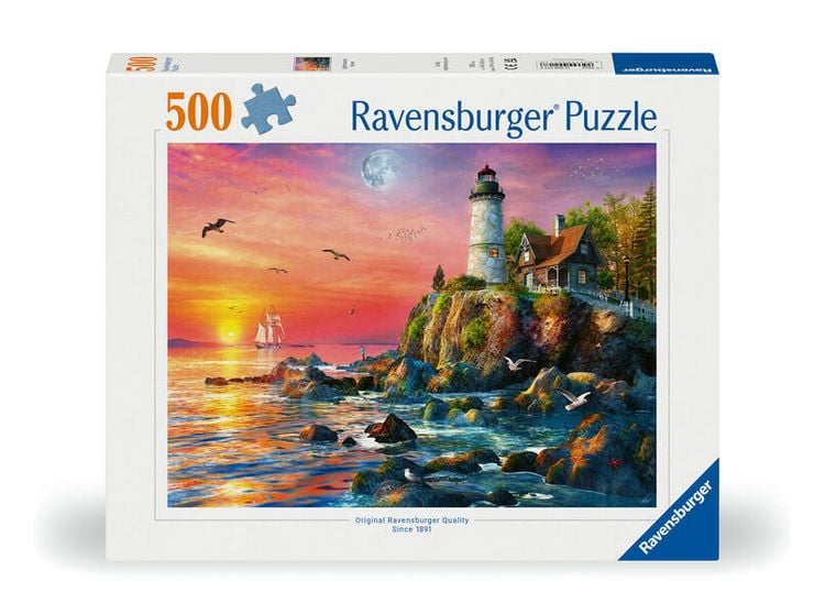 Produktbild: Erwachsenenpuzzle 500 Teile - Leuchtturm am Abend