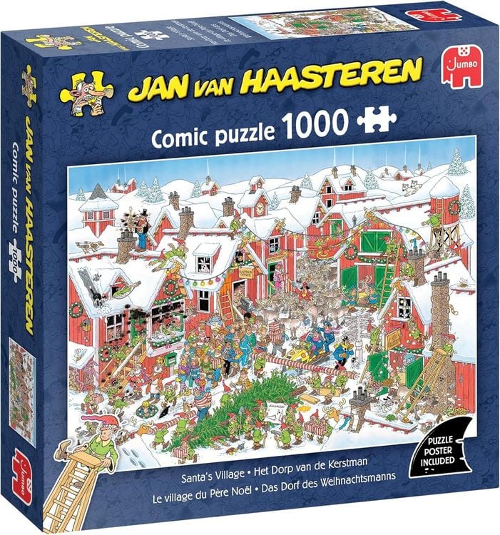 Produktbild: Jumbo 1110100613 - Jan van Haasteren, Das Dorf des Weihnachtsmann, Comic-Puzzle, 1000 Teile