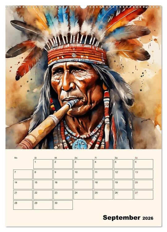 Produktbild: Indianische Kultur (hochwertiger Premium Wandkalender 2026 DIN A2 hoch), Kunstdruck in Hochglanz