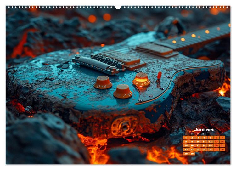 Produktbild: Sechs Saiten, Zw&ouml;lf Monate - Der Gitarrenkalender (Wandkalender 2026 DIN A2 quer), CALVENDO Monatskalender