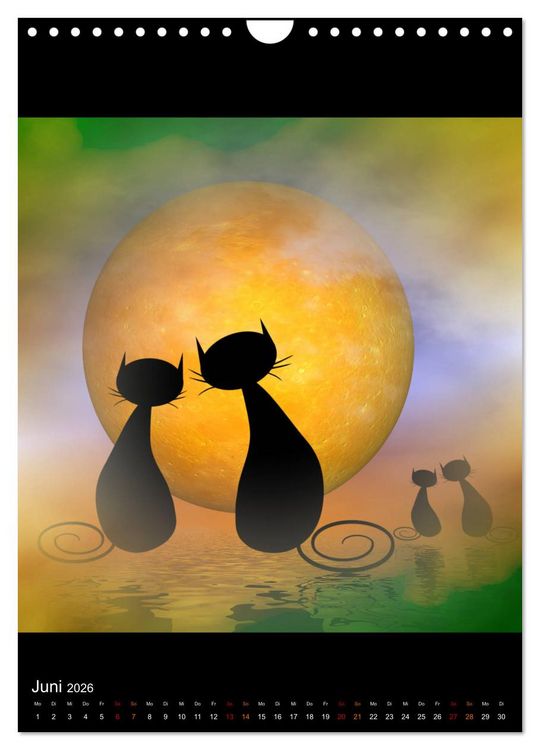 Produktbild: Mooncats - sie leben und sie tr&auml;umen (Wandkalender 2026 DIN A4 hoch), CALVENDO Monatskalender