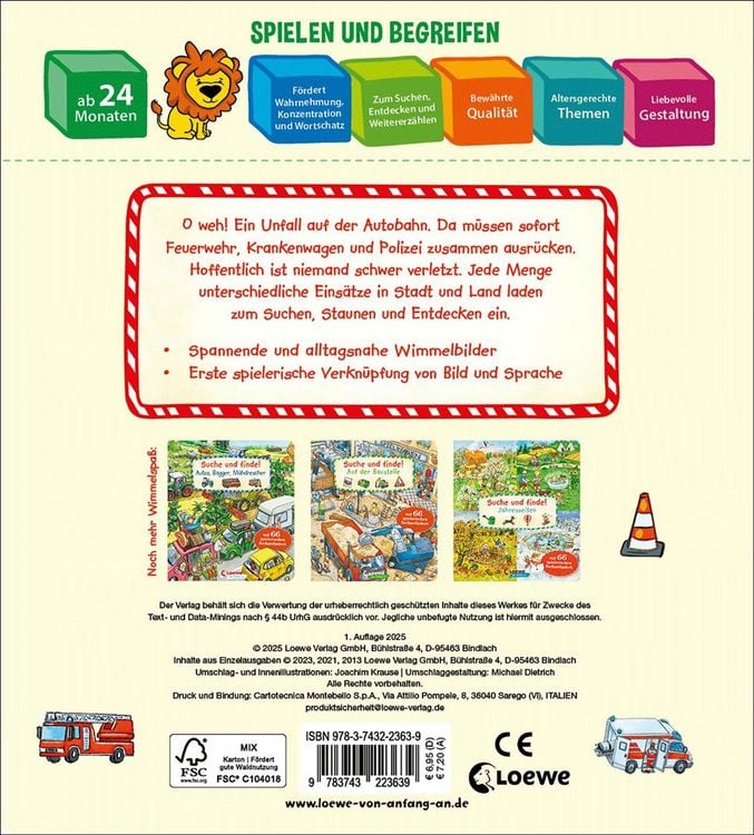 Produktbild: Suche und finde! Polizei, Feuerwehr und Krankenwagen