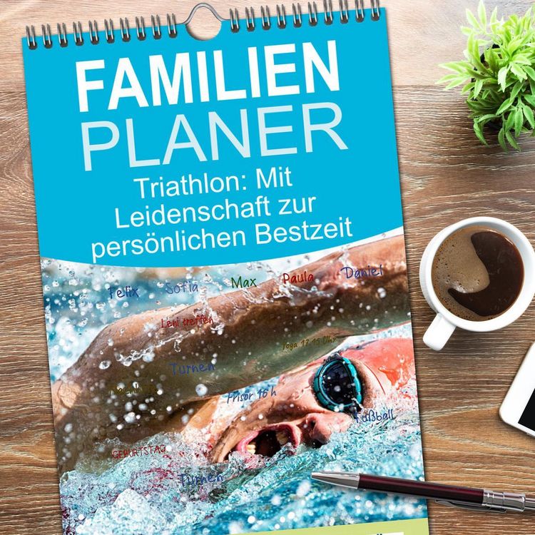 Produktbild: Familienplaner 2026 - Triathlon: Mit Leidenschaft zur pers&ouml;nlichen Bestzeit mit 5 Spalten (Wandkalender, 21 x 45 cm) CALVENDO