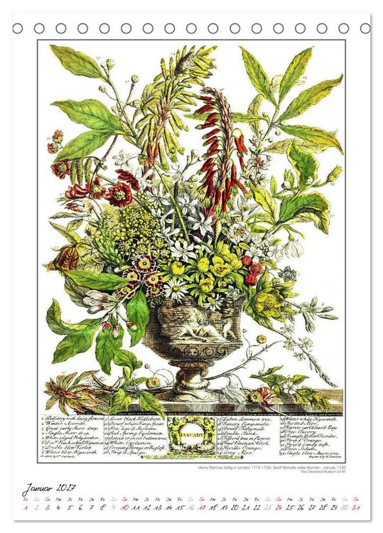 Produktbild: Henry Fletcher. Blumen und Fr&uuml;chte - Kunstkalender (Tischkalender 2027 DIN A5 hoch), CALVENDO Monatskalender