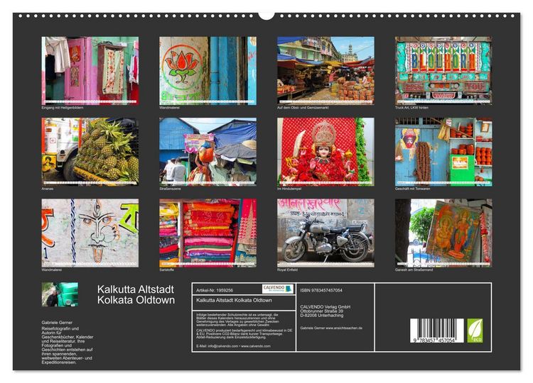 Produktbild: Kalkutta Altstadt Kolkata Oldtown (hochwertiger Premium Wandkalender 2026 DIN A2 quer), Kunstdruck in Hochglanz
