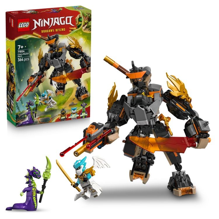 Produktbild: LEGO NINJAGO 71854 Coles Action-Mech und Drachen-Zane, Ninja Spielzeug
