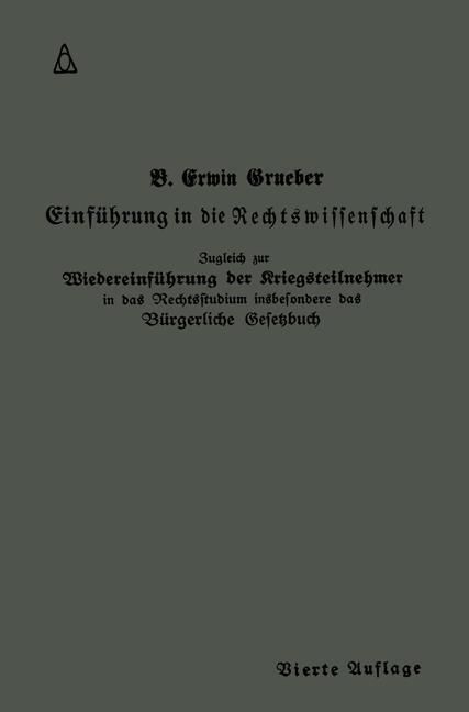 Produktbild: Einf&uuml;hrung in die Rechtswissenschaft