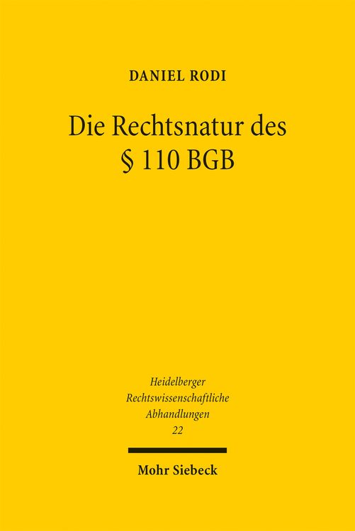 Produktbild: Rodi, D: Rechtsnatur des &sect; 110 BGB
