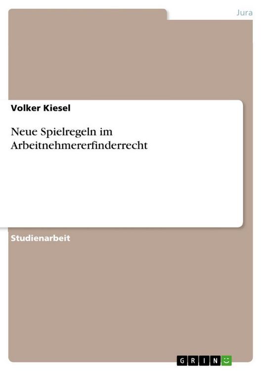 Produktbild: Neue Spielregeln im Arbeitnehmererfinderrecht