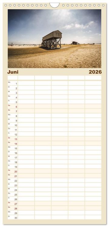 Produktbild: Familienplaner 2026 - Sankt Peter-Ording. Licht, Schatten und Natur mit 5 Spalten (Wandkalender, 21 x 45 cm) CALVENDO