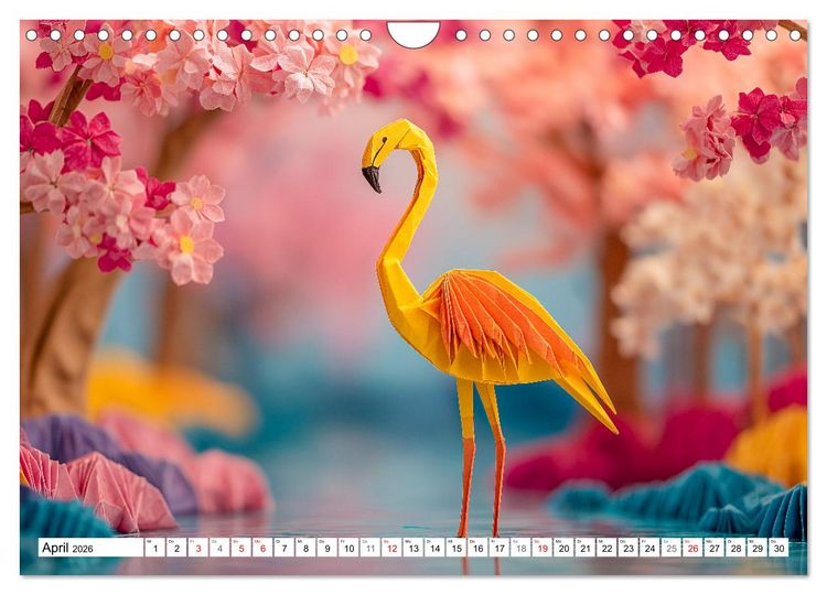 Produktbild: Origami Zoo - Bunter Tierkalender f&uuml;r Kinder und Familien (Wandkalender 2026 DIN A4 quer), CALVENDO Monatskalender