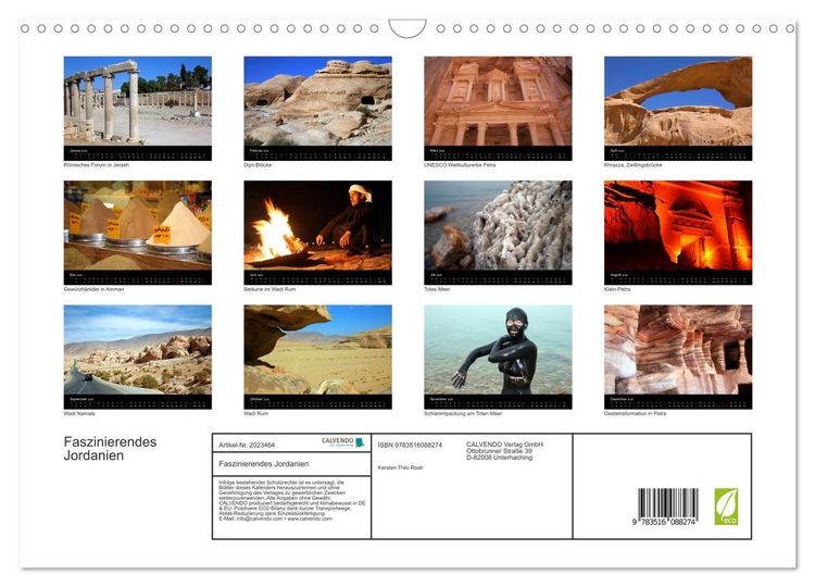 Produktbild: Faszinierendes Jordanien (Wandkalender 2026 DIN A3 quer), CALVENDO Monatskalender