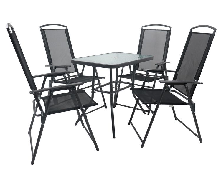 Produktbild: 5-tlg Sitzgruppe Gartenmöbel Tisch Stühle Set 80