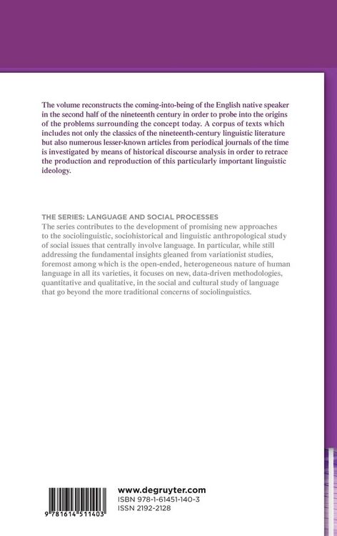 Produktbild: The Emergence of the English Native Speaker