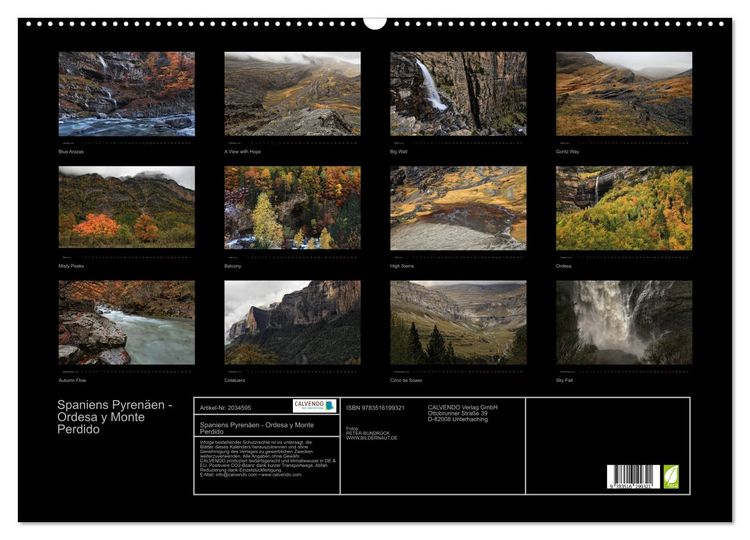 Produktbild: Spaniens Pyren&auml;en - Ordesa y Monte Perdido (Wandkalender 2026 DIN A2 quer), CALVENDO Monatskalender