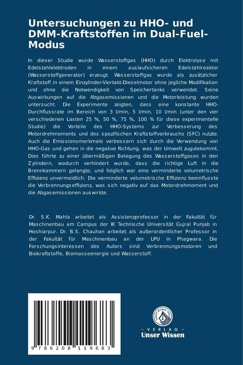 Produktbild: Untersuchungen zu HHO- und DMM-Kraftstoffen im Dual-Fuel-Modus