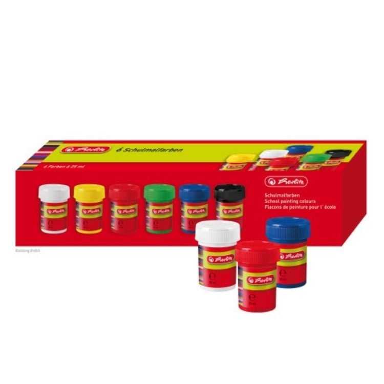Produktbild: Herlitz Schulmalfarbe 6 T&ouml;pfe je 25 ml