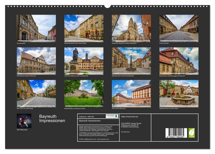 Produktbild: Bayreuth Impressionen (hochwertiger Premium Wandkalender 2026 DIN A2 quer), Kunstdruck in Hochglanz