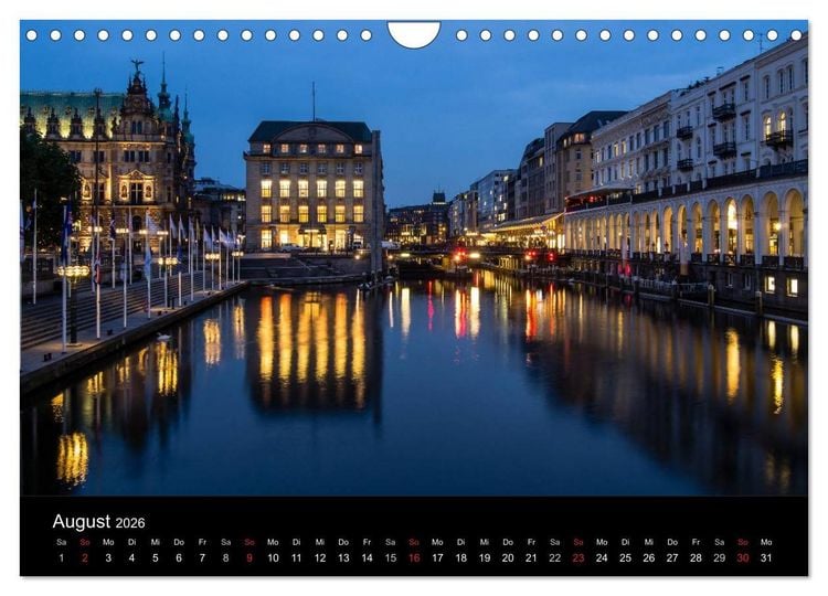 Produktbild: Hamburg - N&auml;chtliche Impressionen (Wandkalender 2026 DIN A4 quer), CALVENDO Monatskalender