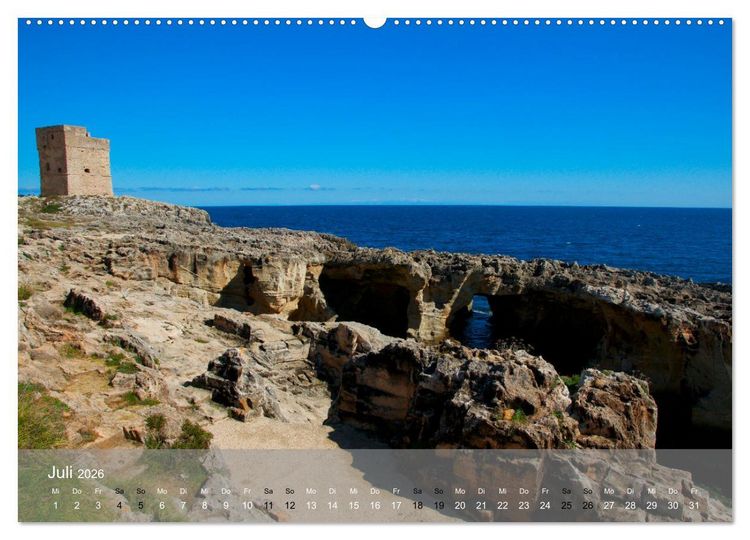 Produktbild: Der K&uuml;ste entlang im Salento (Wandkalender 2026 DIN A2 quer), CALVENDO Monatskalender
