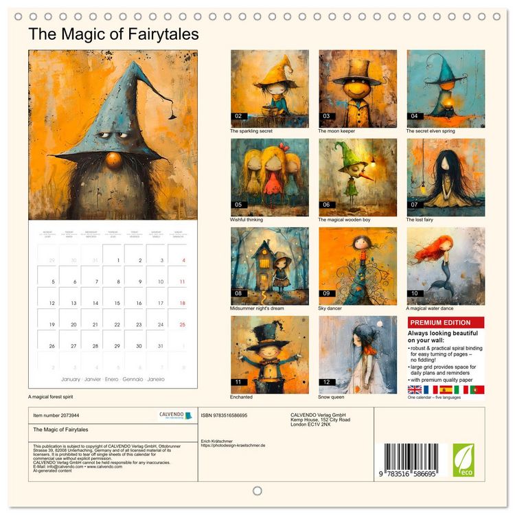 Produktbild: The Magic of Fairytales (Wall Calendar 2026 12 &times; 12 Inch) CALVENDO 12 Month Wall Calendar