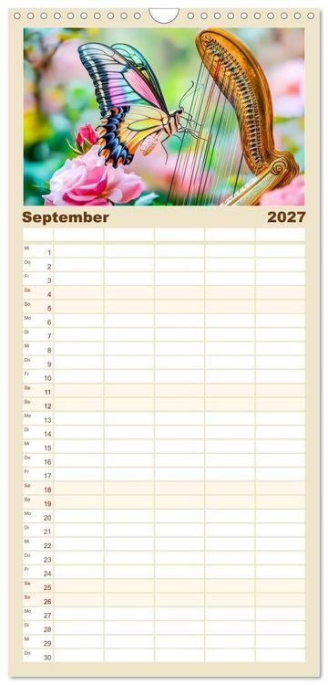 Produktbild: Familienplaner 2027 - Konzert der Natur - Insekten spielen Musikinstrumente mit 5 Spalten (Wandkalender, 21 x 45 cm) CALVENDO
