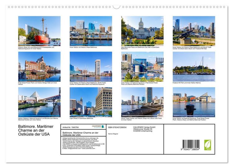 Produktbild: Baltimore. Maritimer Charme an der Ostk&uuml;ste der USA (hochwertiger Premium Wandkalender 2026 DIN A2 quer), Kunstdruck in Hochglanz