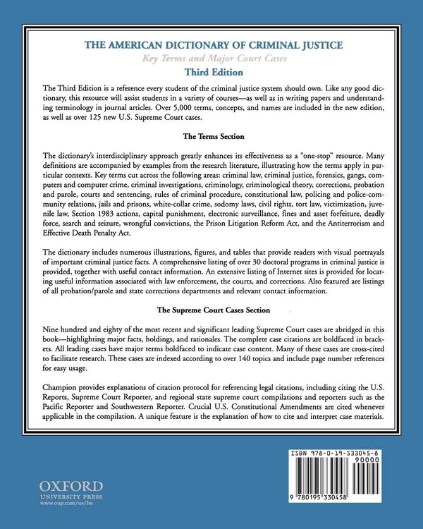 Produktbild: The American Dictionary of Criminal Justice
