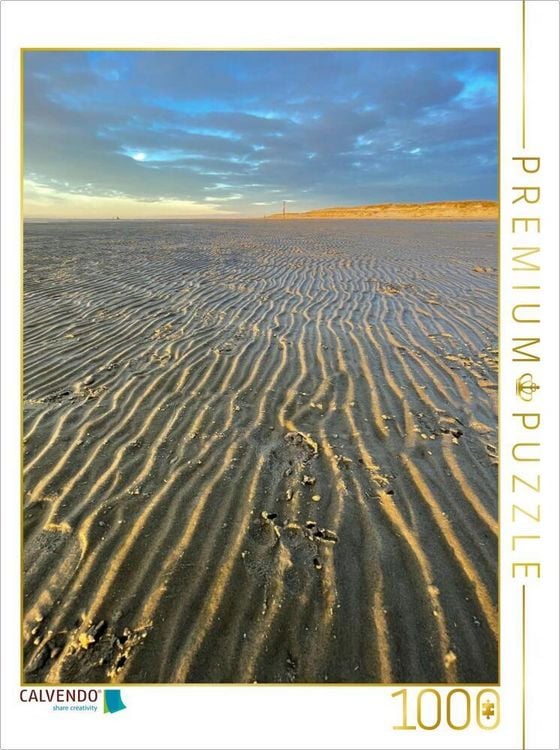 Produktbild: CALVENDO Puzzle Kleine Wasserkan&auml;le im Abendlicht am Ordinger Strand | 1000 Teile Lege-Gr&ouml;&szlig;e 64x48cm Foto-Puzzle f&uuml;r gl&uuml;ckliche Stunden