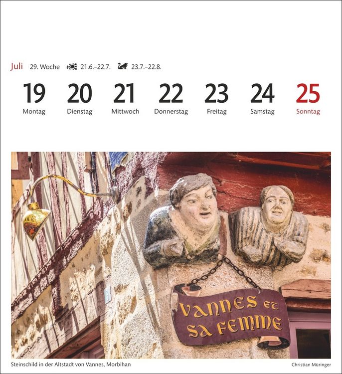 Produktbild: Bretagne & Normandie Sehnsuchtskalender 2027 - Wochenkalender mit 53 Postkarten