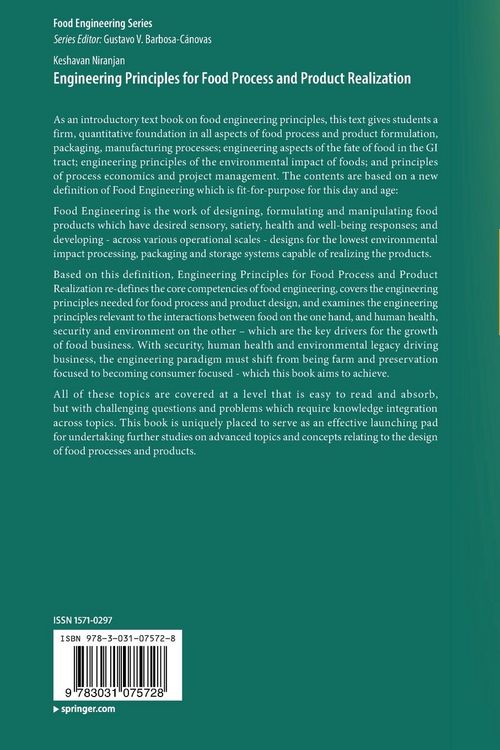 Produktbild: Engineering Principles for Food Process and Product Realization