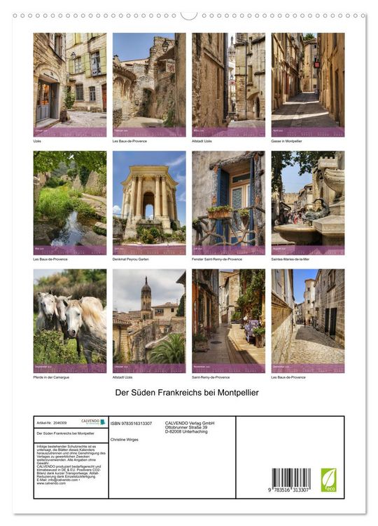 Produktbild: Der S&uuml;den Frankreichs bei Montpellier (hochwertiger Premium Wandkalender 2026 DIN A2 hoch), Kunstdruck in Hochglanz