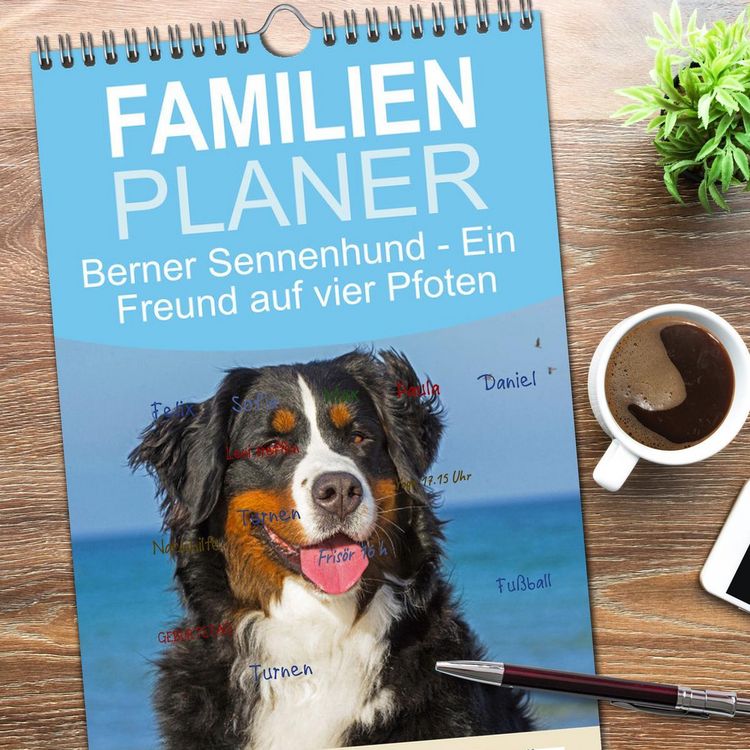 Produktbild: Familienplaner 2026 - Berner Sennenhund - Ein Freund auf vier Pfoten mit 5 Spalten (Wandkalender, 21 x 45 cm) CALVENDO