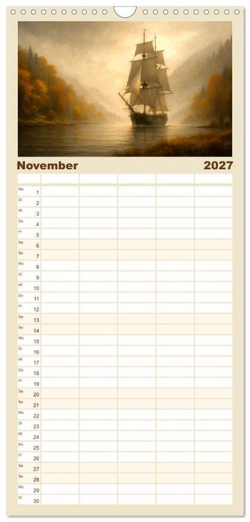 Produktbild: Familienplaner 2027 - Wind bewegt die Welt mit 5 Spalten (Wandkalender, 21 x 45 cm) CALVENDO