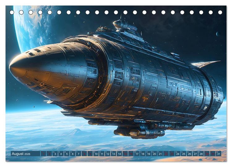 Produktbild: Alien Starships (Tischkalender 2026 DIN A5 quer), CALVENDO Monatskalender