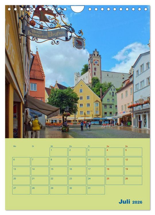 Produktbild: F&uuml;ssen - Ein Allg&auml;uer Terminplaner (Wandkalender 2026 DIN A4 hoch), CALVENDO Monatskalender