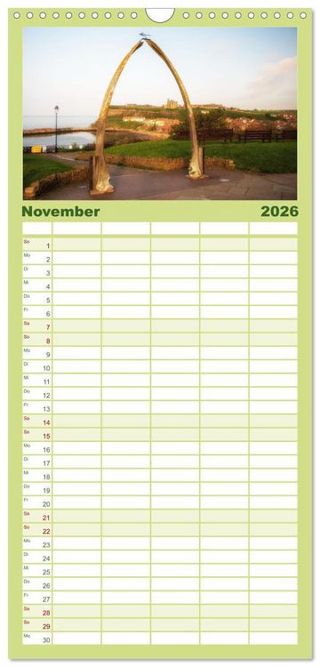 Produktbild: Familienplaner 2026 - Yorkshire - Dales und Coast mit 5 Spalten (Wandkalender, 21 x 45 cm) CALVENDO